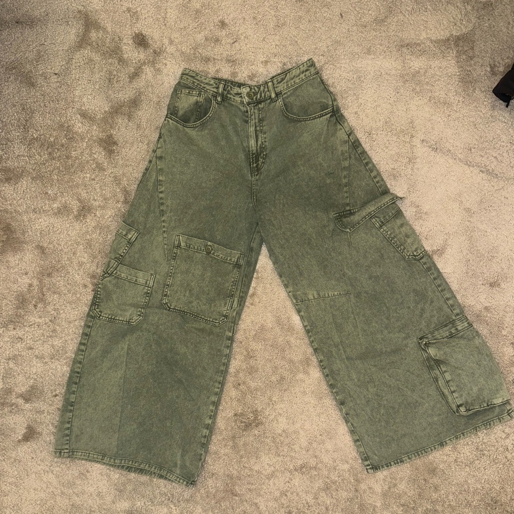Topshop Khaki Green Trousers